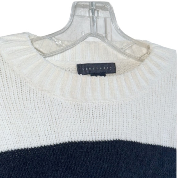 Sanctuary Black/White Stripe New Dream Stripe Sweater Oversized Knit Sz Medium - Picture 6 of 10